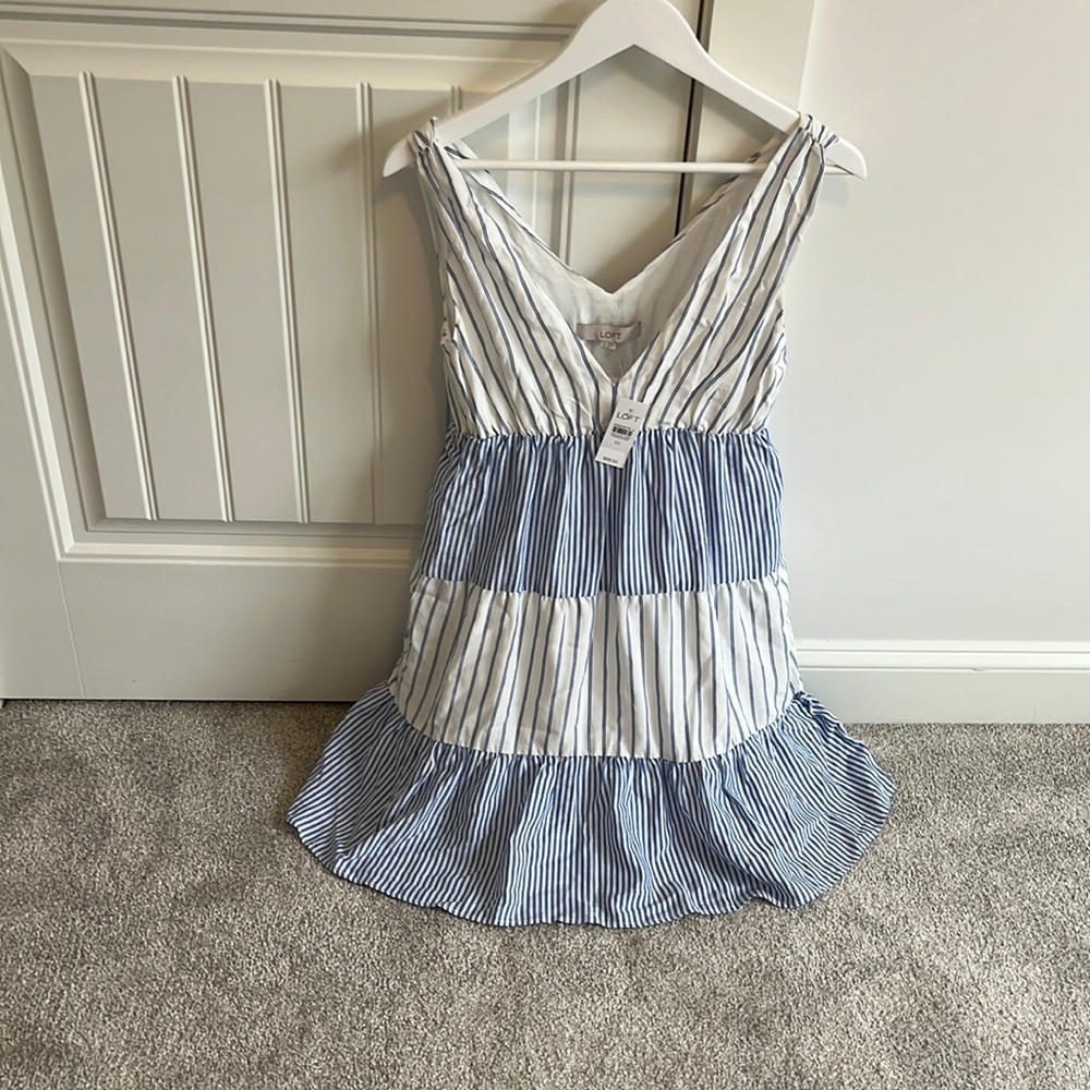 Loft blue and white pattern dresss